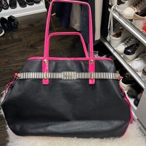 Henri Bendel Neverfull Tote with Hot Pink Trim and Striped Accent